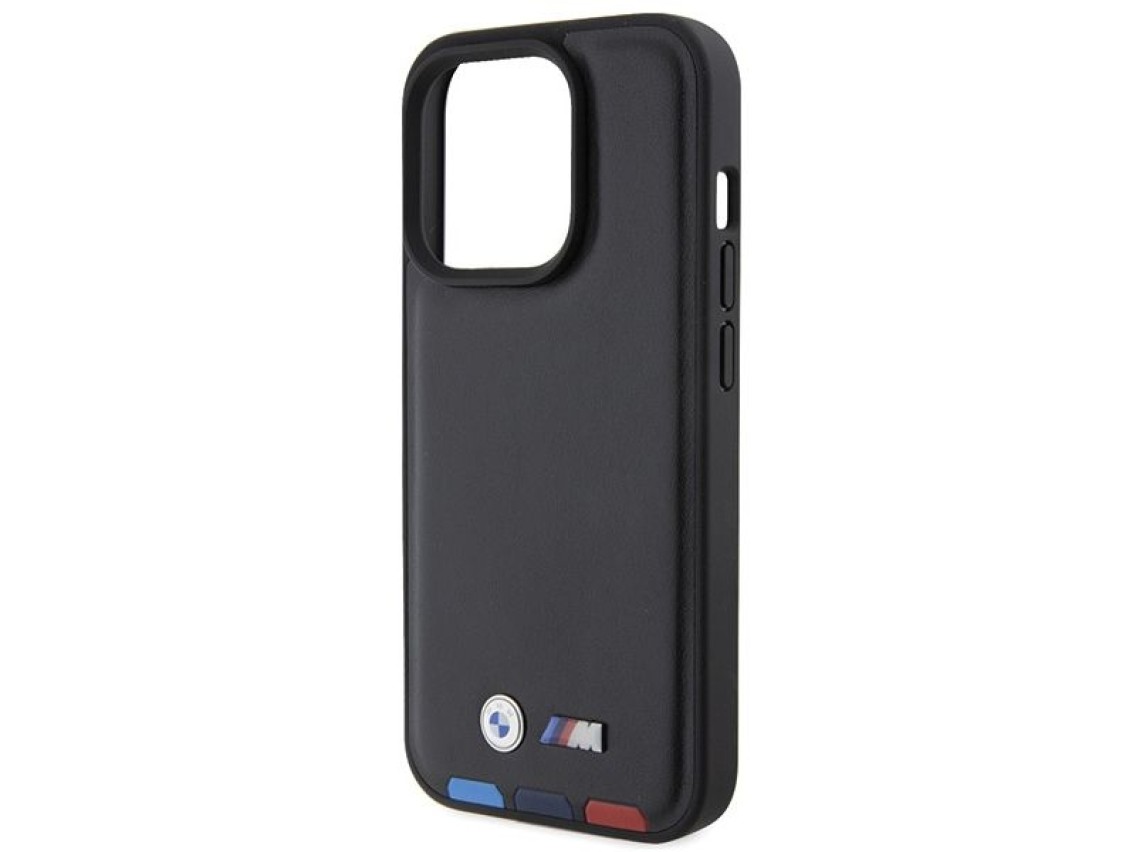 BMW BMHCP15L22PTDK iPhone 15 Pro 6.1" negro/negro Cuero estampado tricolor