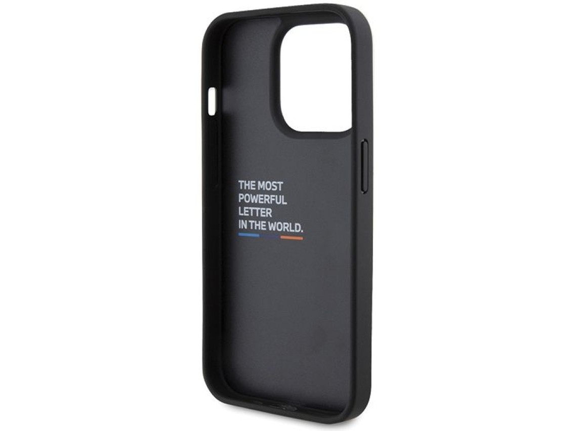 BMW BMHCP15L22PTDK iPhone 15 Pro 6.1" negro/negro Cuero estampado tricolor