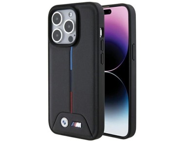 BMW Quilted Tricolor iPhone 15 Pro Case - Black BMW Quilted Tricolor iPhone 15 Pro Case - Black