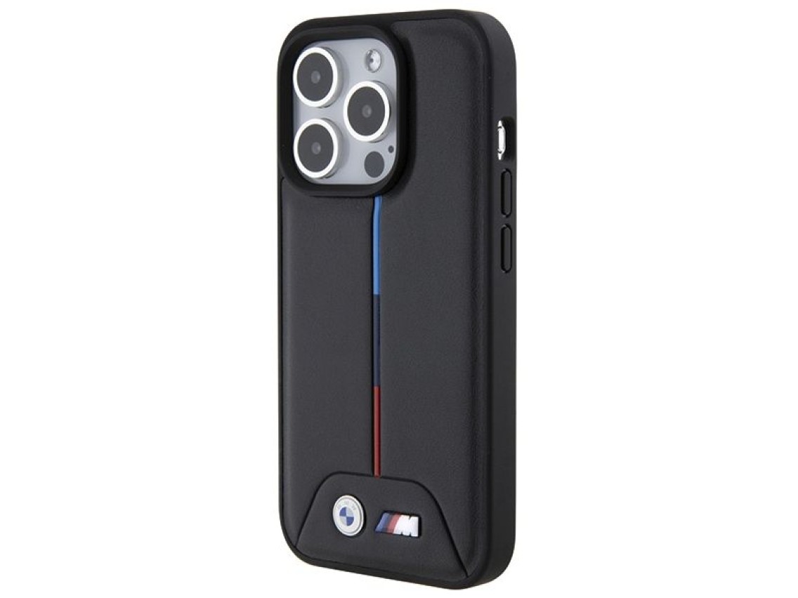 Capa BMW Quilted Tricolor para iPhone 15 Pro - Preta