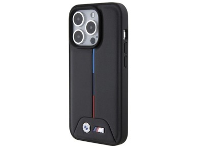 BMW Quilted Tricolor iPhone 15 Pro Case - Black BMW Quilted Tricolor iPhone 15 Pro Case - Black