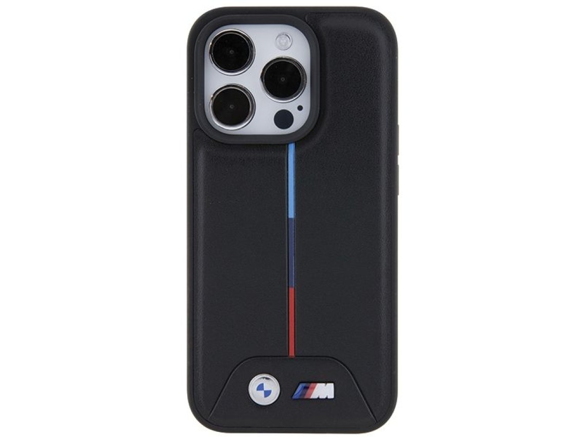 Capa BMW Quilted Tricolor para iPhone 15 Pro - Preta