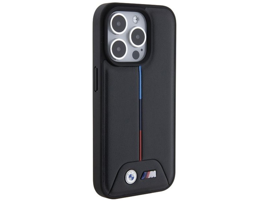 Capa BMW Quilted Tricolor para iPhone 15 Pro - Preta