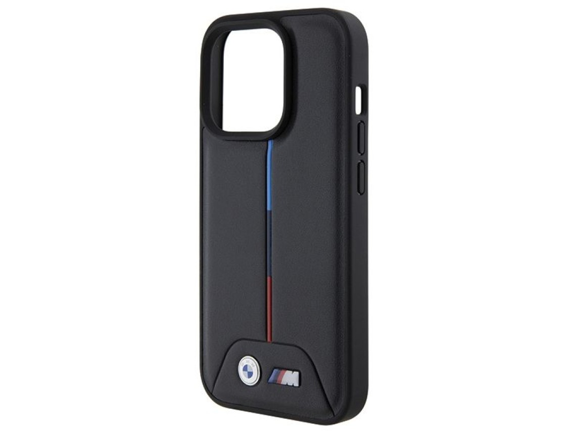 Capa BMW Quilted Tricolor para iPhone 15 Pro - Preta