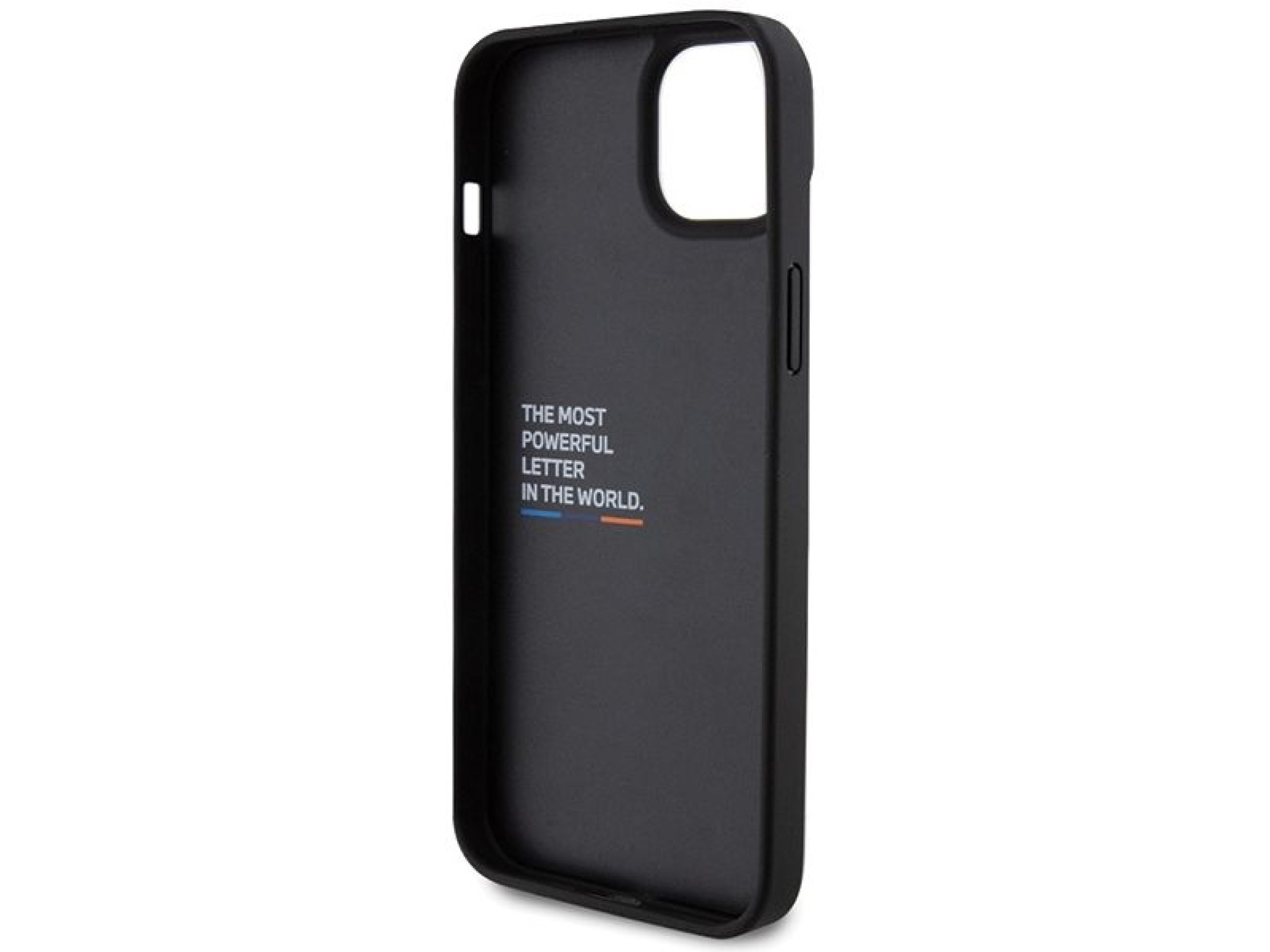 Funda BMW de cuero y carbono para iPhone 15 Plus - negra