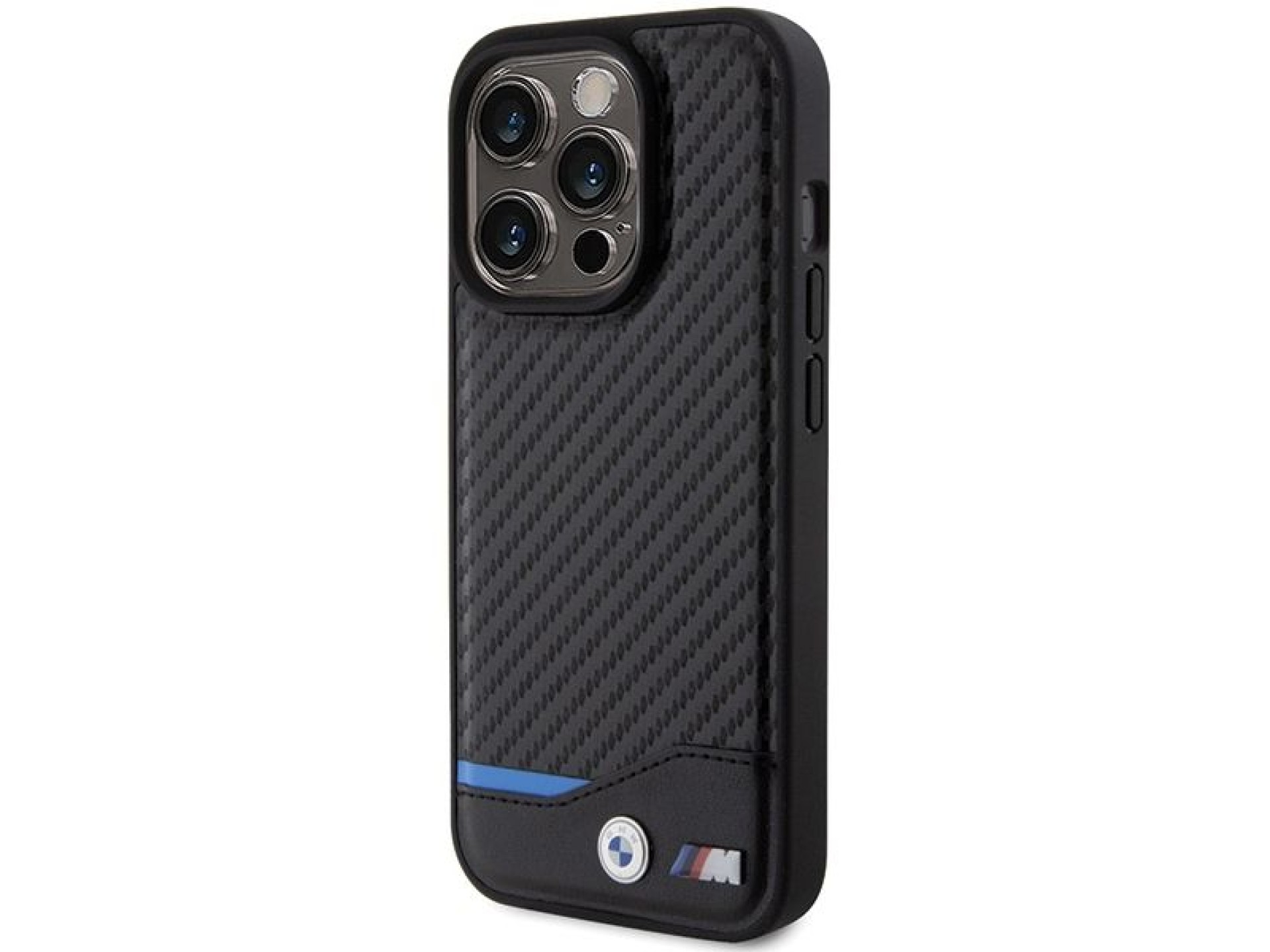 BMW Leather Carbon case for iPhone 15 Pro - black