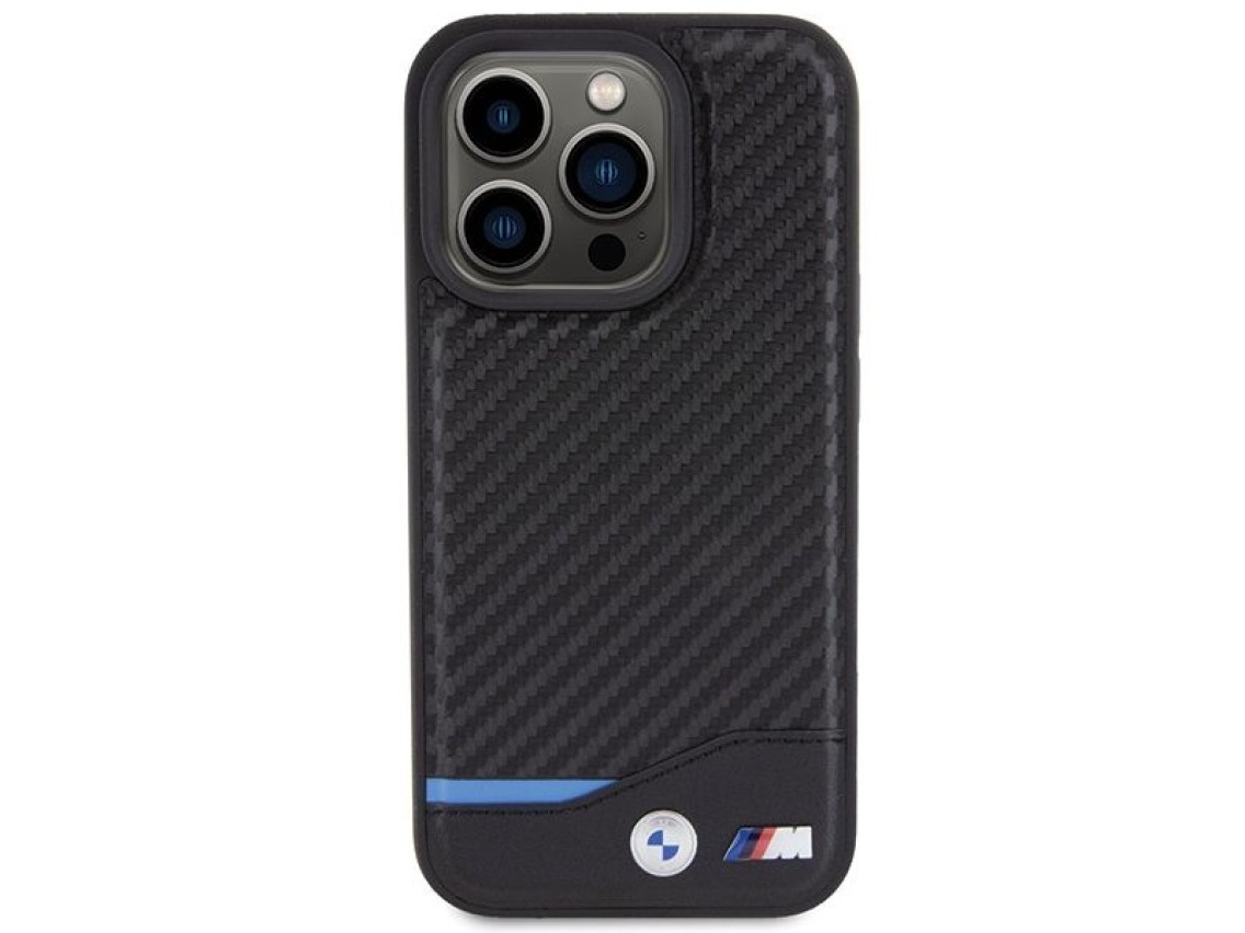 BMW Leather Carbon case for iPhone 15 Pro - black