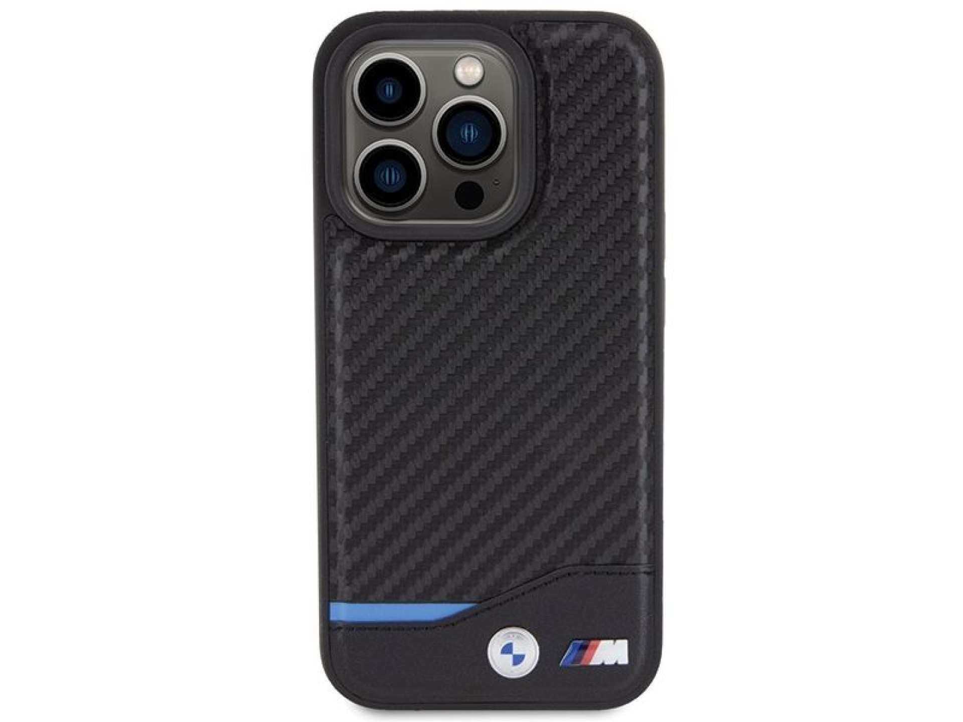 BMW Leather Carbon case for iPhone 15 Pro - black