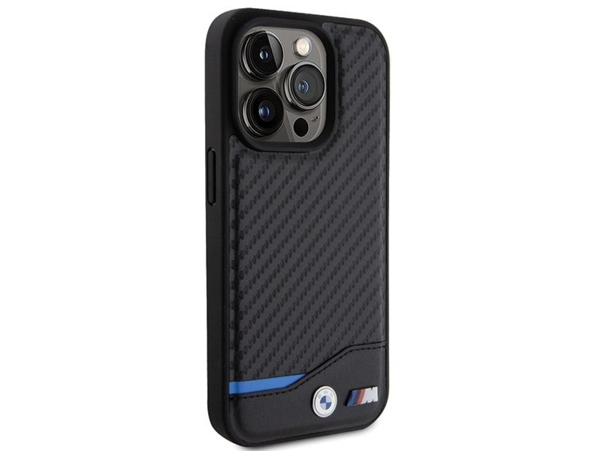 BMW Leather Carbon case for iPhone 15 Pro - black
