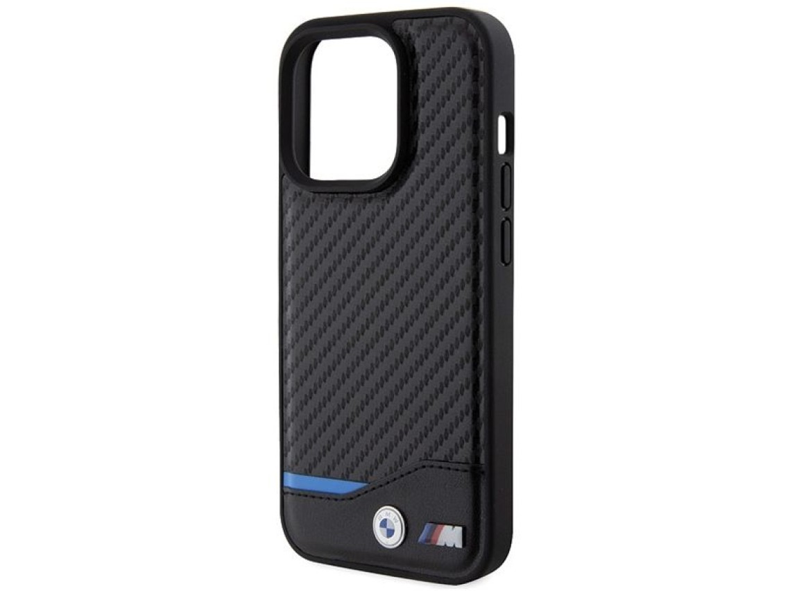 BMW Leather Carbon case for iPhone 15 Pro - black