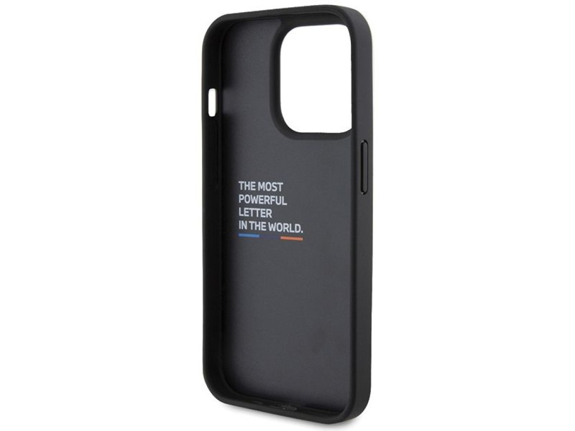 BMW Leather Carbon case for iPhone 15 Pro - black
