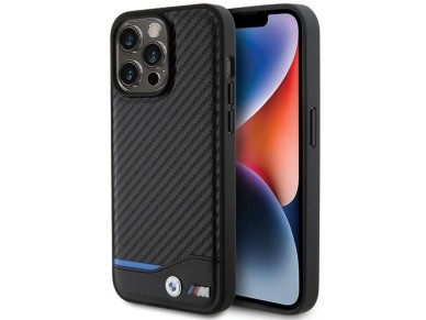 BMW Leather Carbon case for iPhone 15 Pro Max - black BMW Leather Carbon case for iPhone 15 Pro Max - black