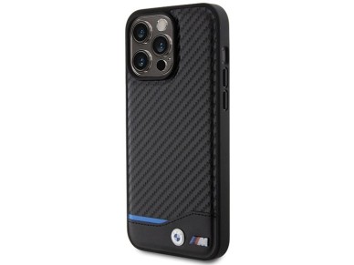BMW Leather Carbon case for iPhone 15 Pro Max - black BMW Leather Carbon case for iPhone 15 Pro Max - black