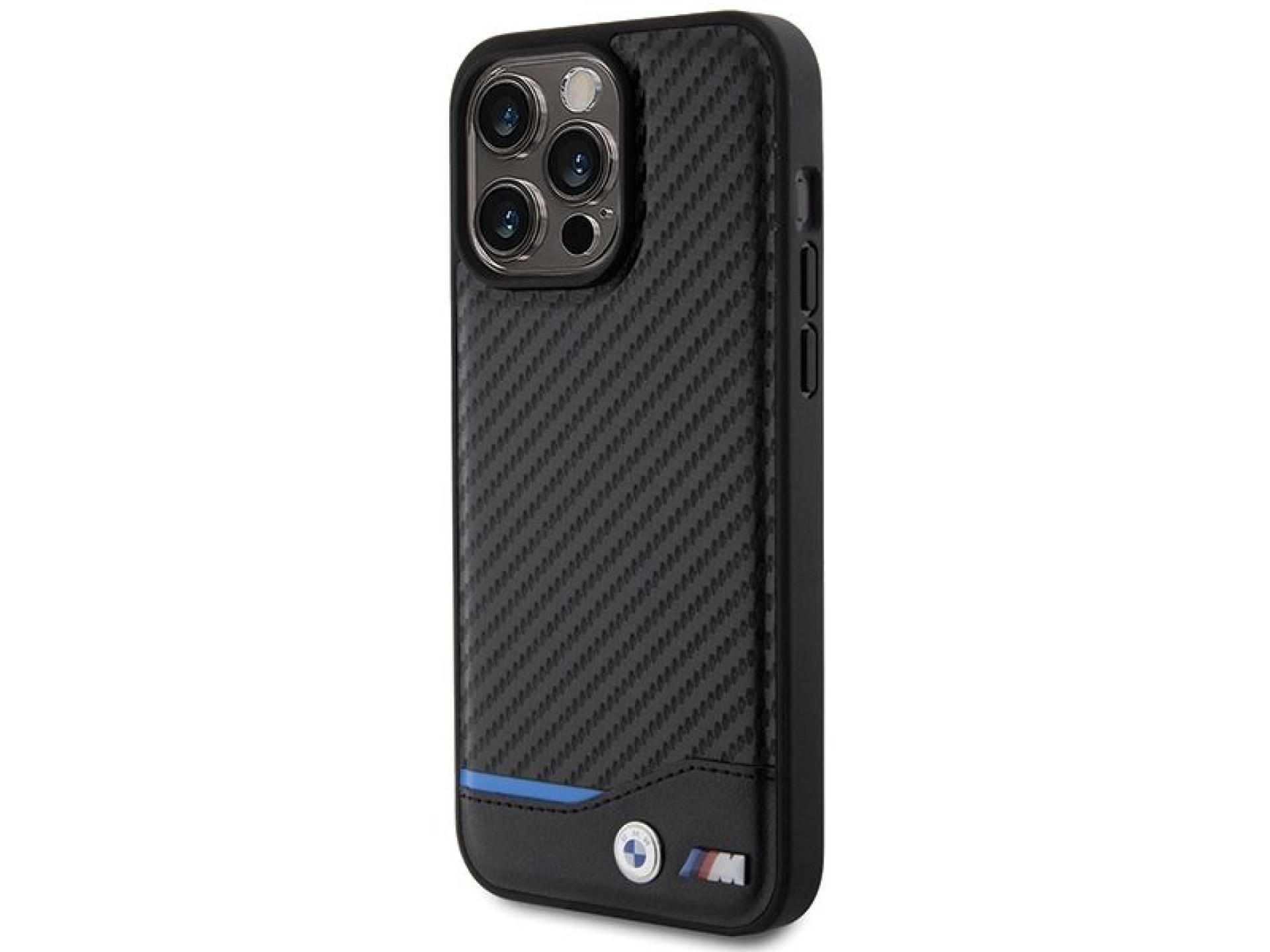 BMW Leather Carbon case for iPhone 15 Pro Max - black