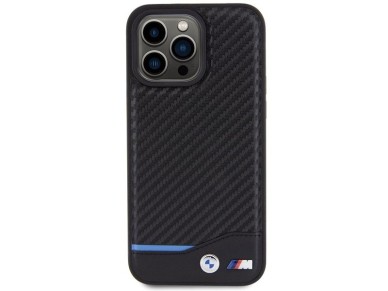 BMW Leather Carbon case for iPhone 15 Pro Max - black BMW Leather Carbon case for iPhone 15 Pro Max - black