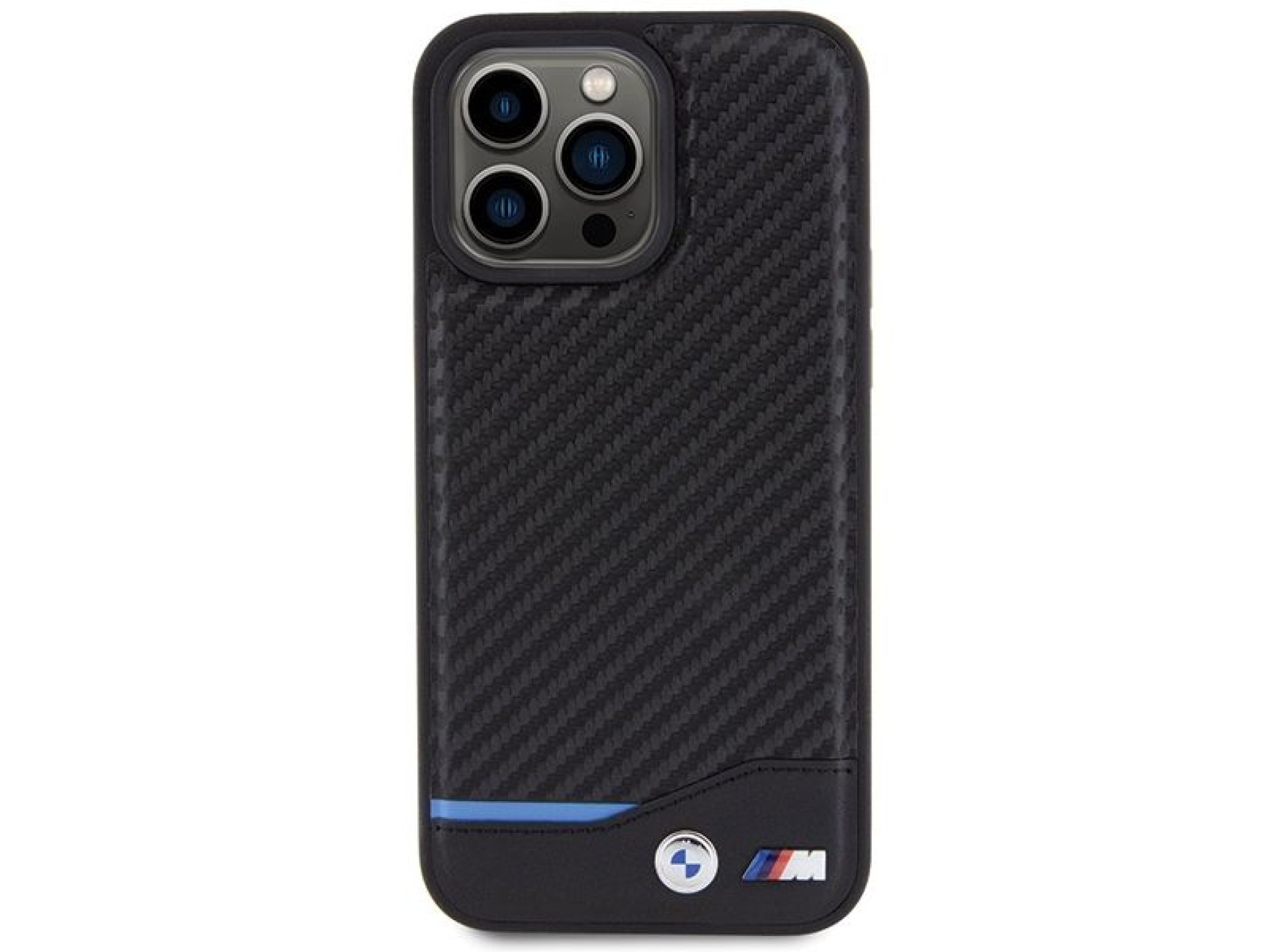 BMW Leather Carbon case for iPhone 15 Pro Max - black