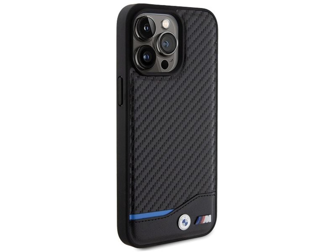 BMW Leather Carbon case for iPhone 15 Pro Max - black