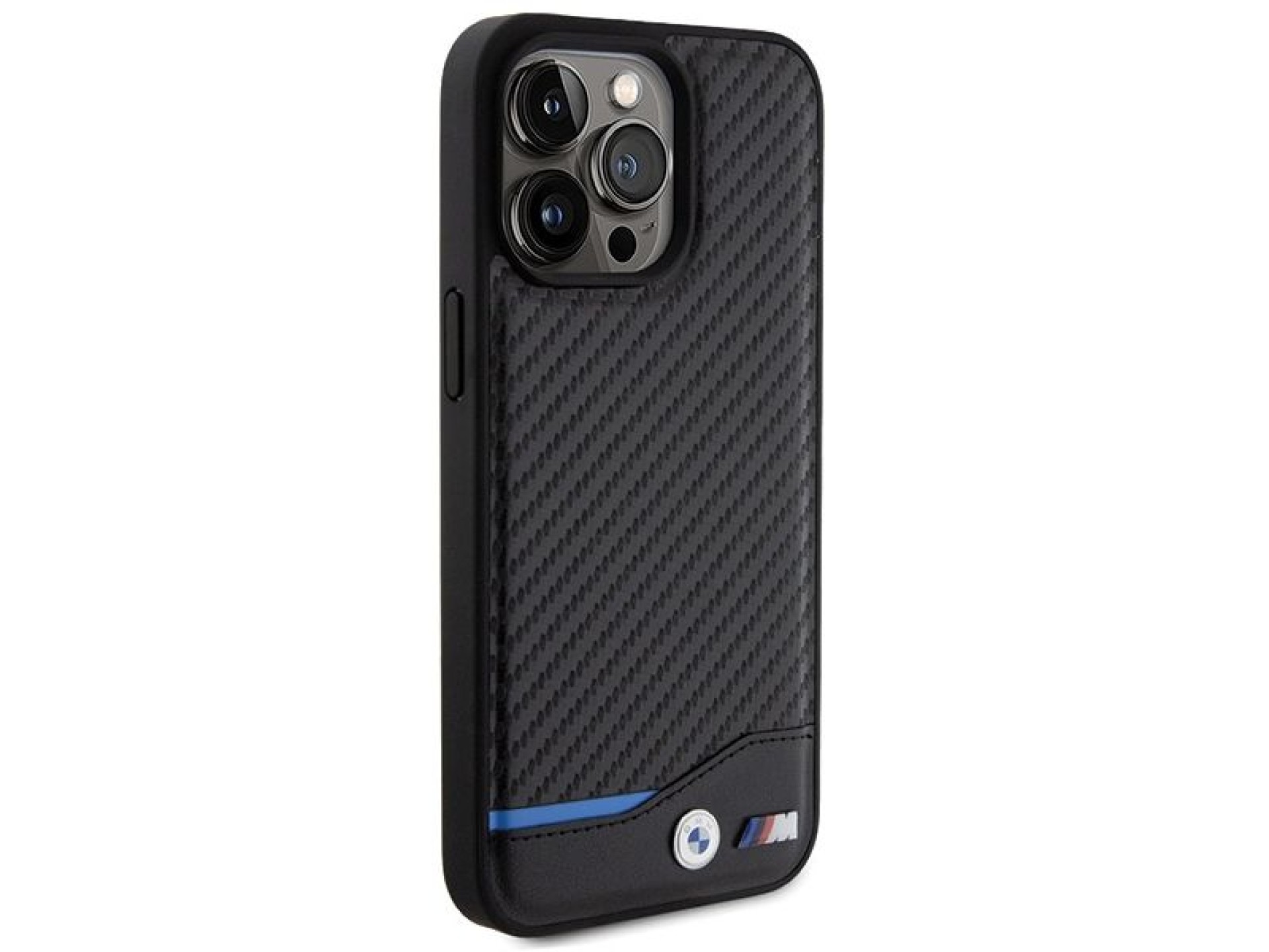 BMW Leather Carbon case for iPhone 15 Pro Max - black