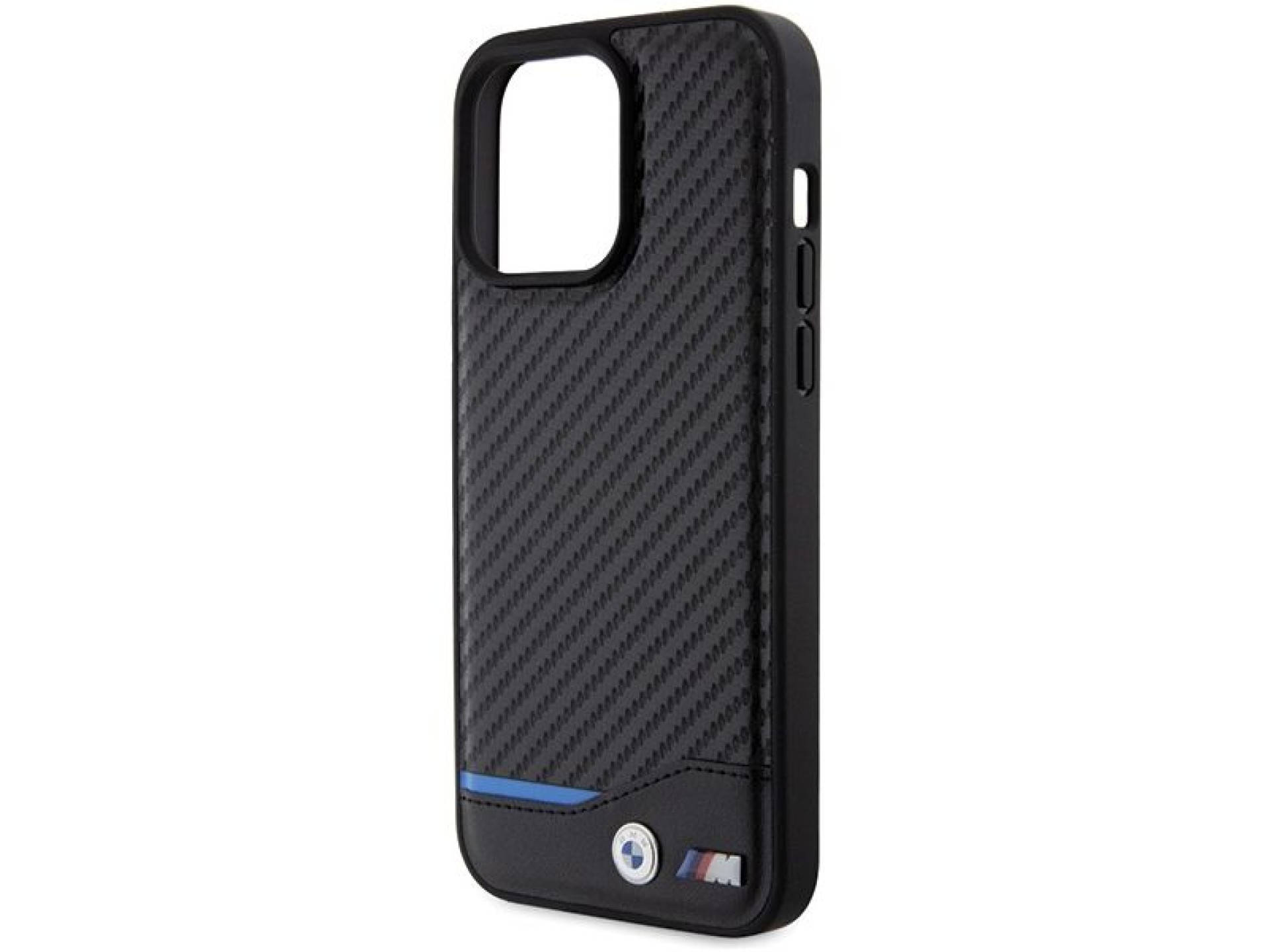 BMW Leather Carbon case for iPhone 15 Pro Max - black