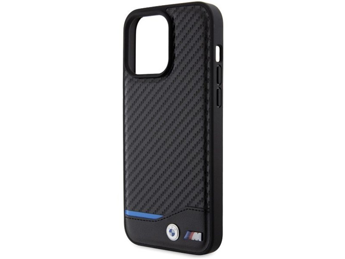 BMW Leather Carbon case for iPhone 15 Pro Max - black