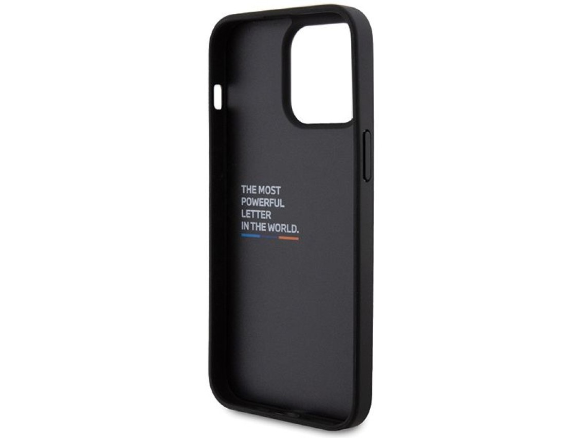 BMW Leather Carbon case for iPhone 15 Pro Max - black