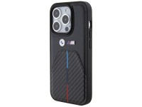 Funda para iPhone 15 Pro con franja tricolor estampada de BMW - Negra Funda para iPhone 15 Pro con franja tricolor estampada de BMW - Negra