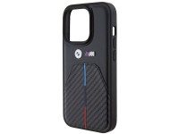 Funda para iPhone 15 Pro con franja tricolor estampada de BMW - Negra Funda para iPhone 15 Pro con franja tricolor estampada de BMW - Negra