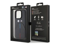 Funda para iPhone 15 Pro con franja tricolor estampada de BMW - Negra Funda para iPhone 15 Pro con franja tricolor estampada de BMW - Negra