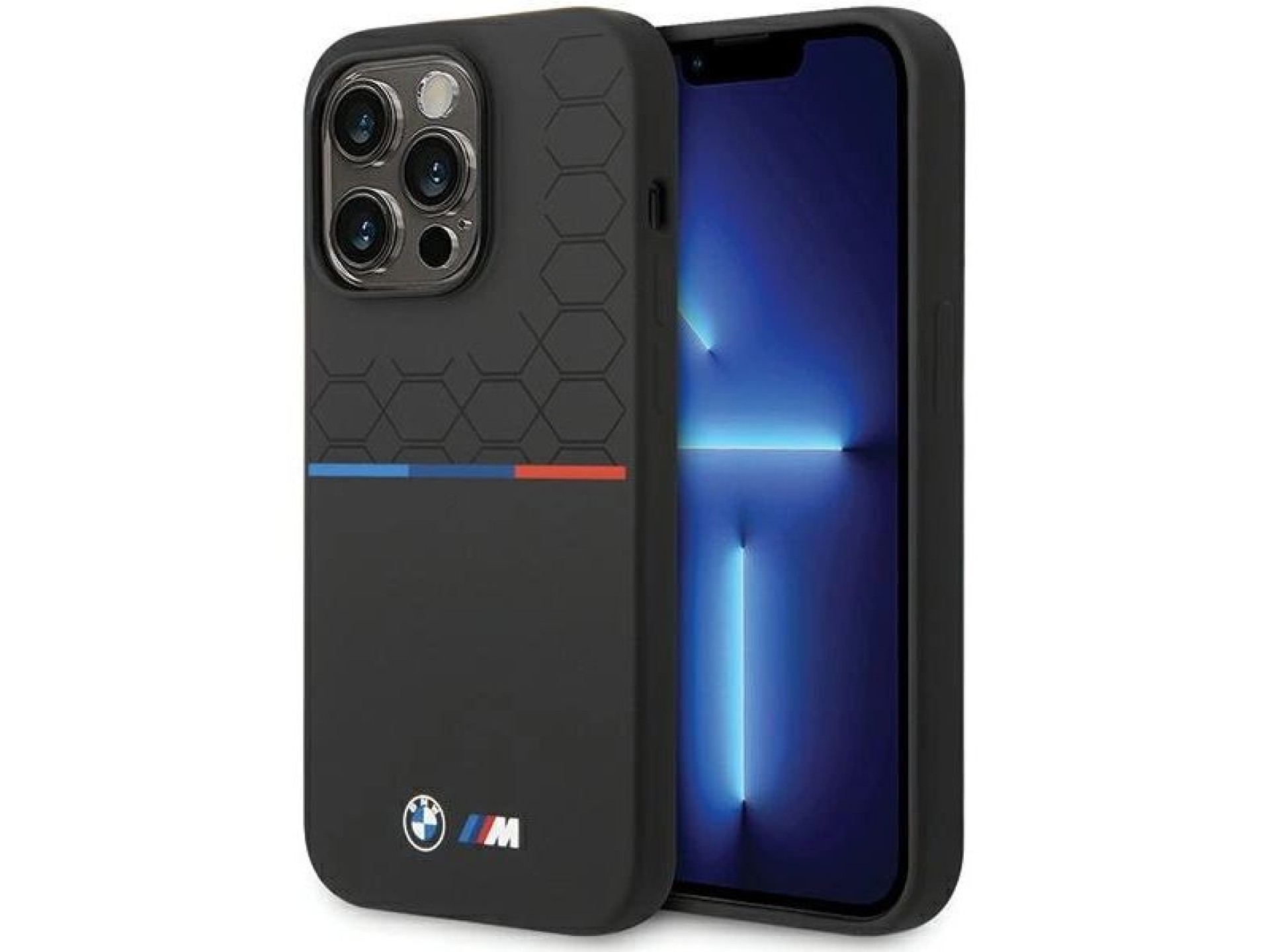 BMW Silicone Pattern iPhone 15 Pro Case - Black