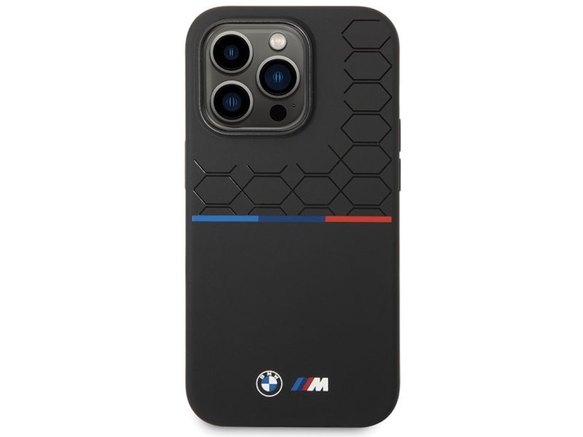 BMW Silicone Pattern iPhone 15 Pro Case - Black