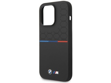 Funda de silicona con estampado BMW para iPhone 15 Pro - Negra