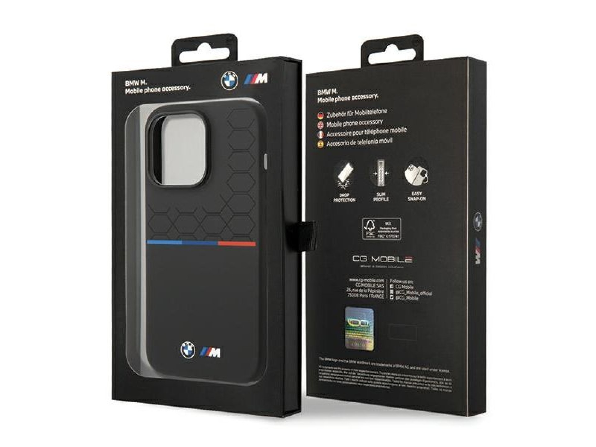 BMW Silicone Pattern iPhone 15 Pro Case - Black