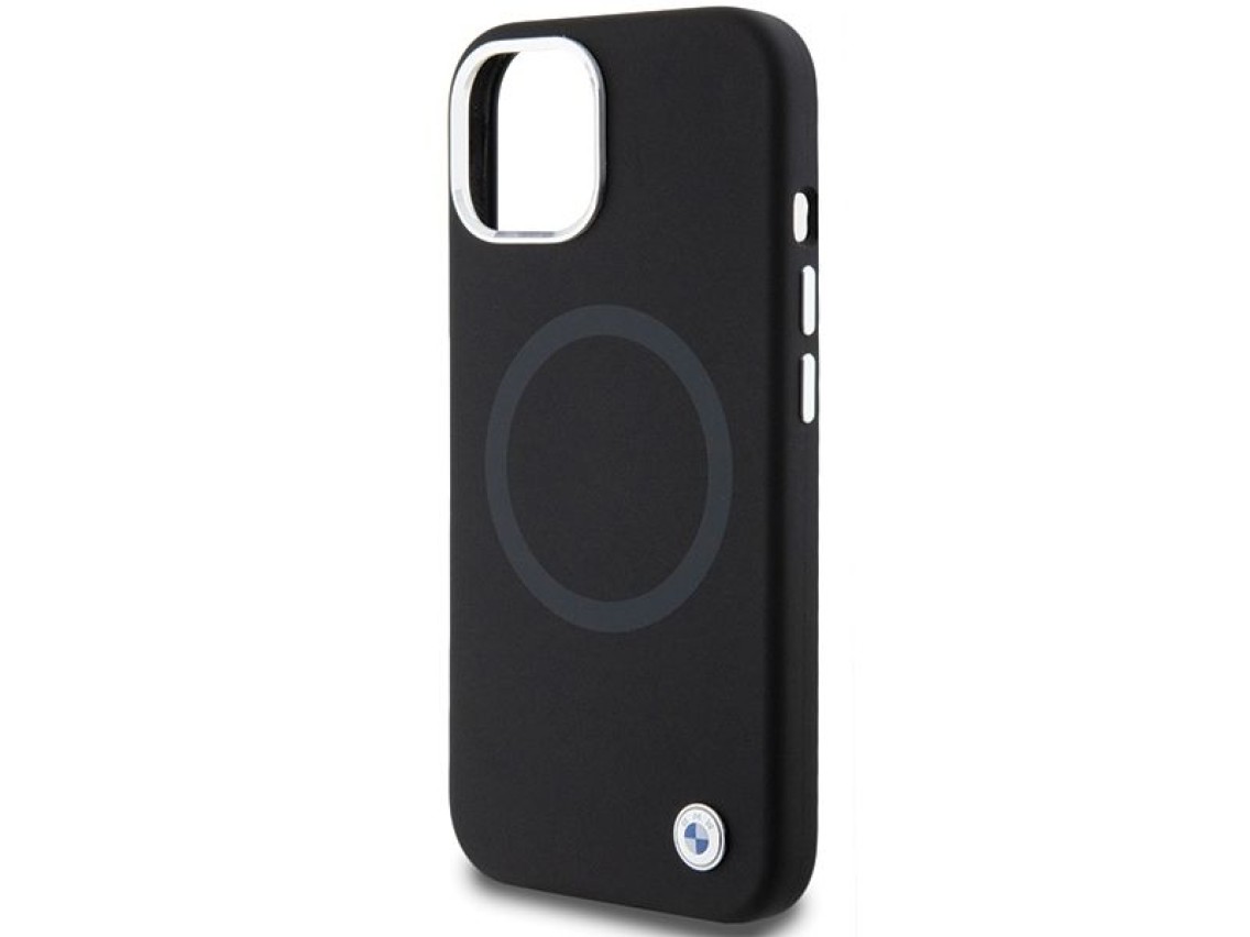 BMW Signature Liquid Silicone MagSafe case for iPhone 15 - black