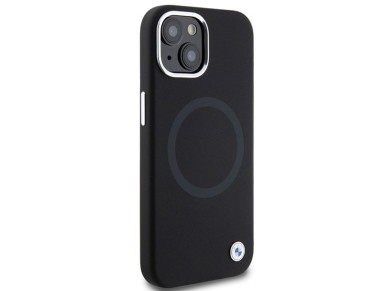 Funda BMW Signature de silicona líquida MagSafe para iPhone 15 Plus - negra Funda BMW Signature de silicona líquida MagSafe para iPhone 15 Plus - negra