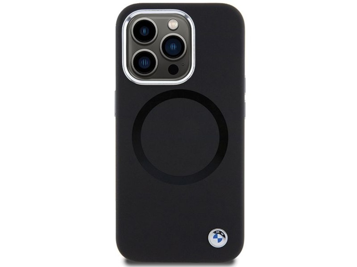 BMW Signature Liquid Silicone MagSafe case for iPhone 15 Pro Max - black