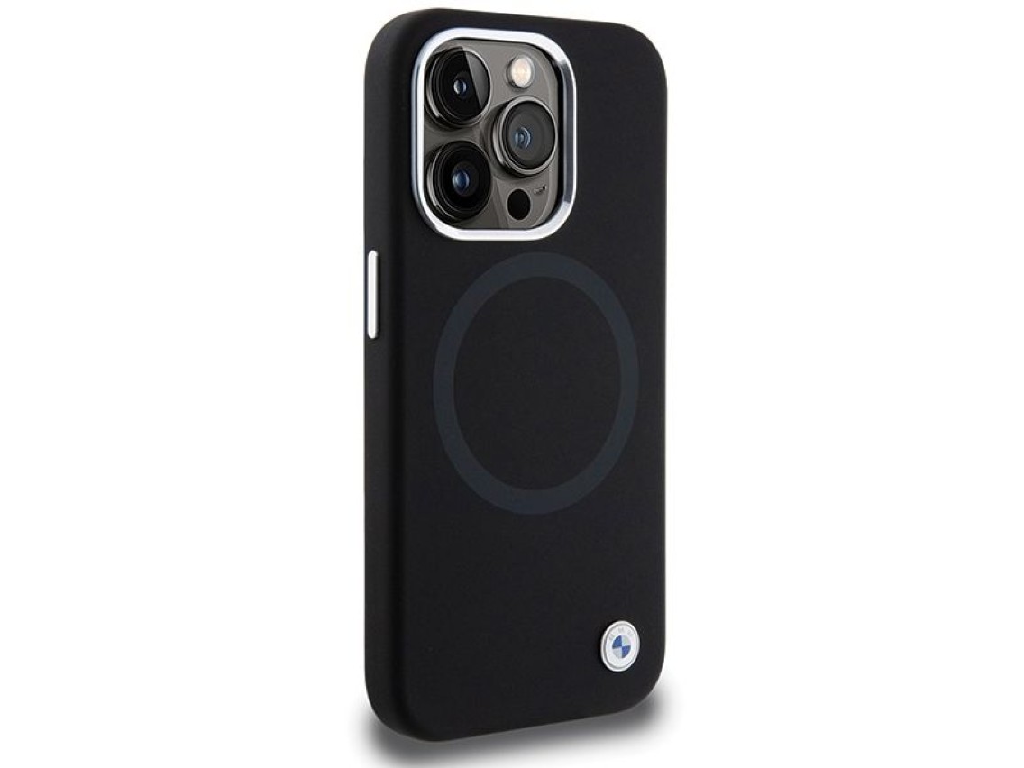 BMW Signature Liquid Silicone MagSafe case for iPhone 15 Pro Max - black