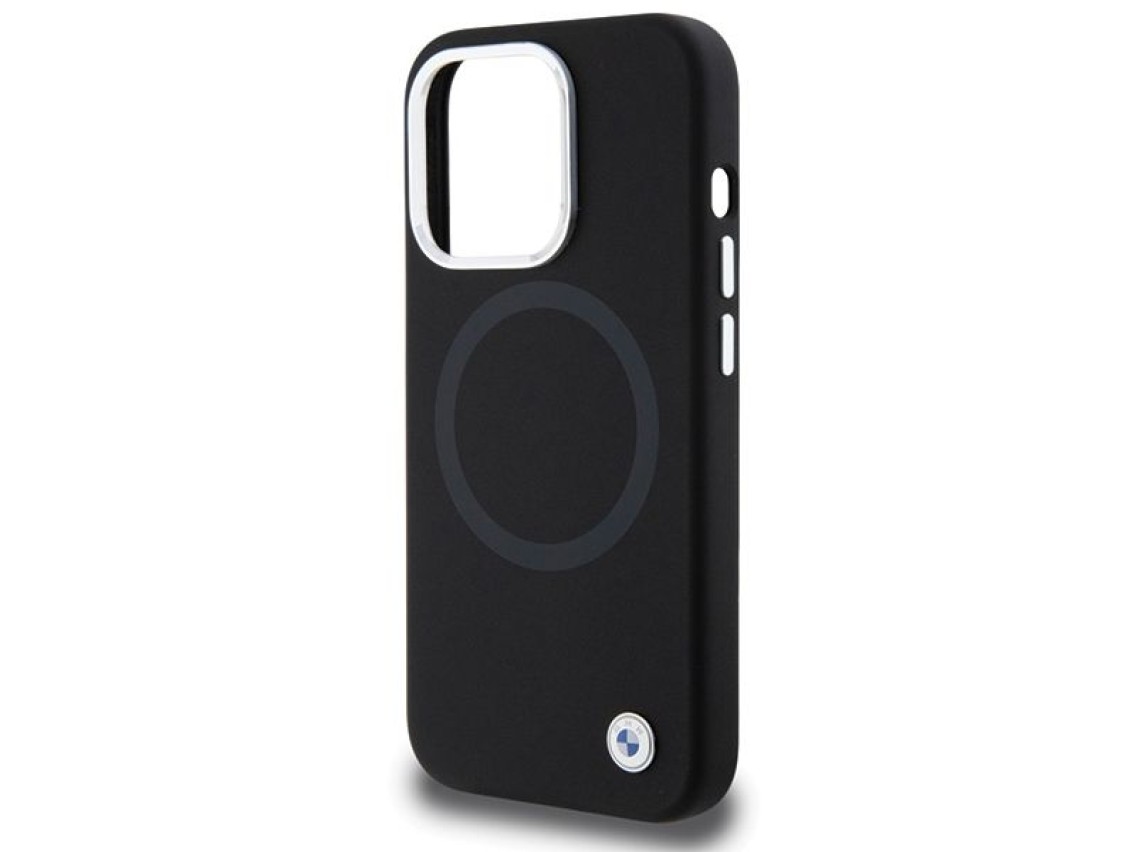 BMW Signature Liquid Silicone MagSafe case for iPhone 15 Pro Max - black