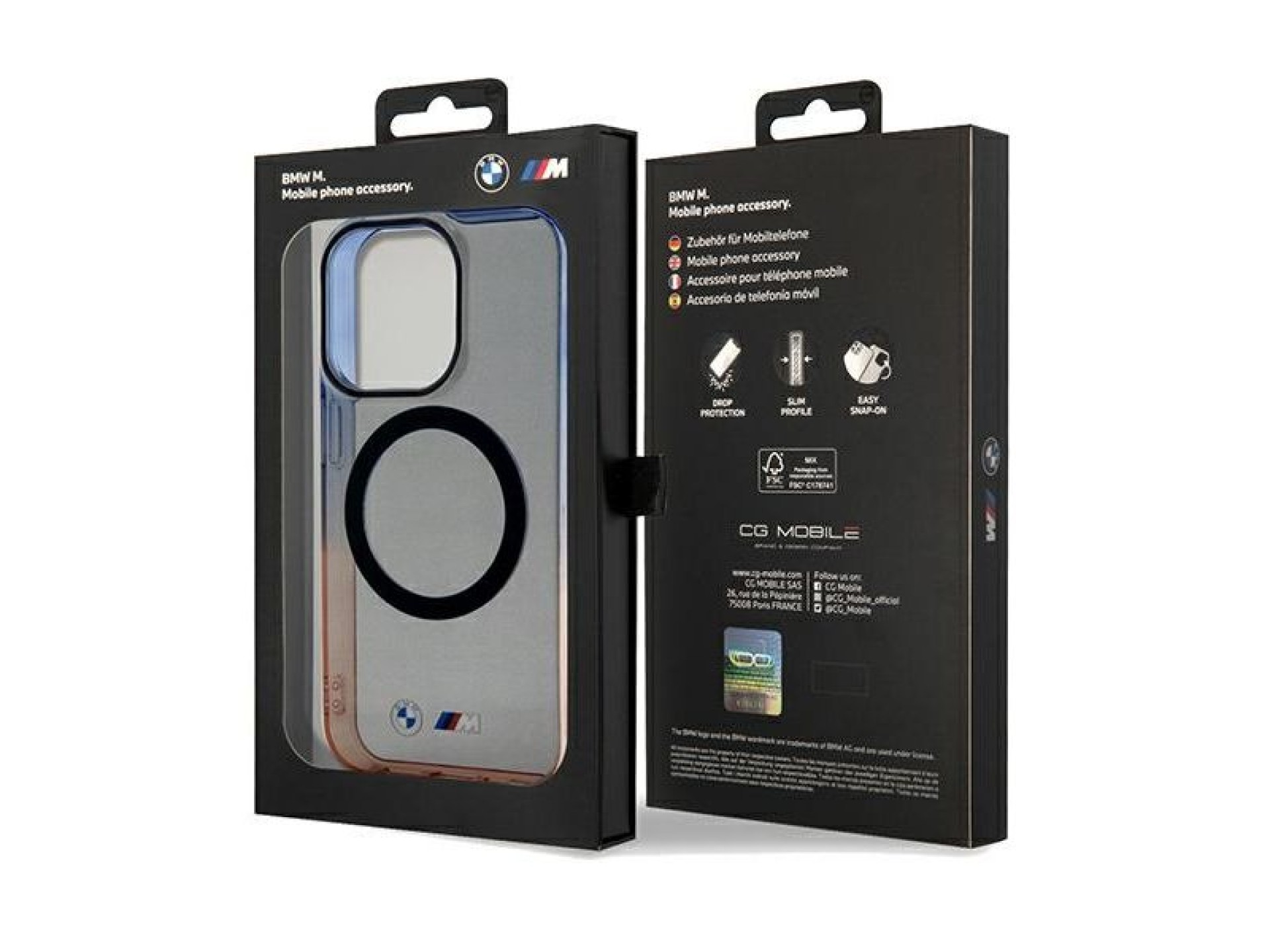 BMW Gradient Bumper MagSafe case for iPhone 15 Pro Max - gray