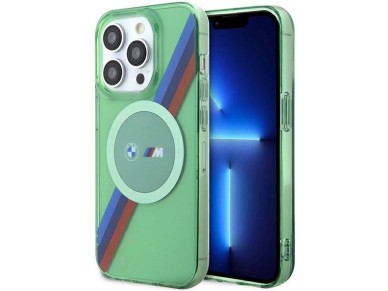BMW M Tricolor Stripes MagSafe case for iPhone 15 Pro - green