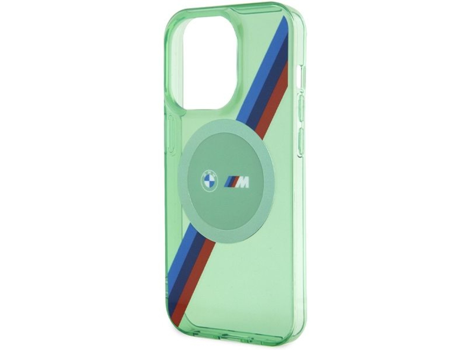 BMW M Tricolor Stripes MagSafe case for iPhone 15 Pro - green