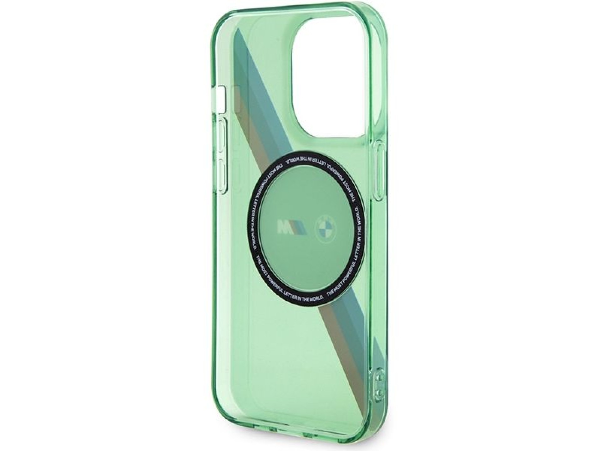 BMW M Tricolor Stripes MagSafe case for iPhone 15 Pro - green