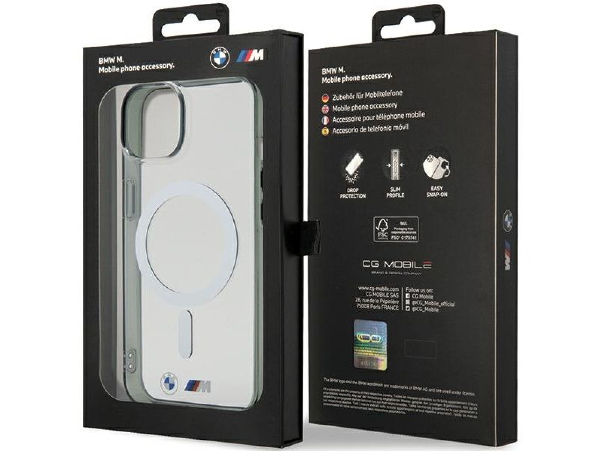 BMW Silver Ring MagSafe iPhone 15 Case - Clear
