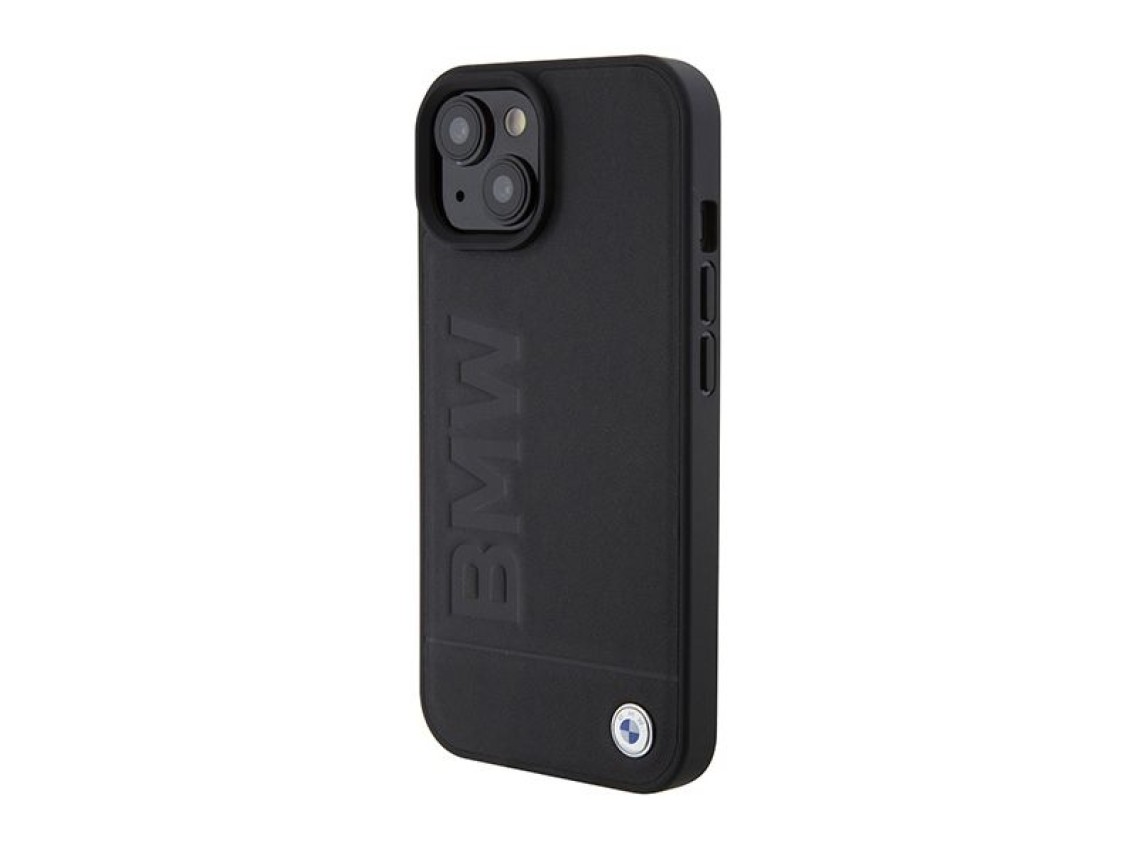 BMW BMHMP15SSLLBK iPhone 15 6.1" negro/negro MagSafe funda rígida con logotipo impreso