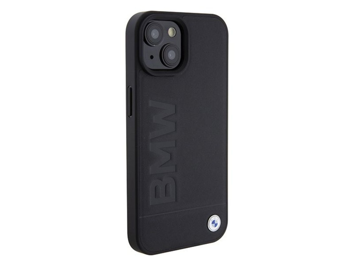 BMW BMHMP15SSLLBK iPhone 15 6.1" negro/negro MagSafe funda rígida con logotipo impreso