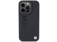 Capa BMW MagSafe em couro com grava��o a quente para iPhone 15 Pro - preta