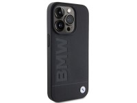 Capa BMW MagSafe em couro com grava��o a quente para iPhone 15 Pro - preta