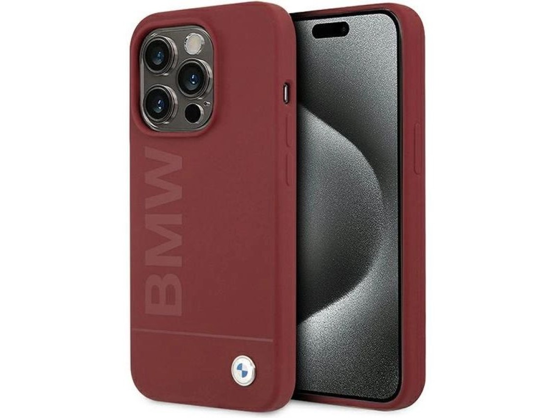 BMW Silicone Big Logo MagSafe case for iPhone 15 Pro - red