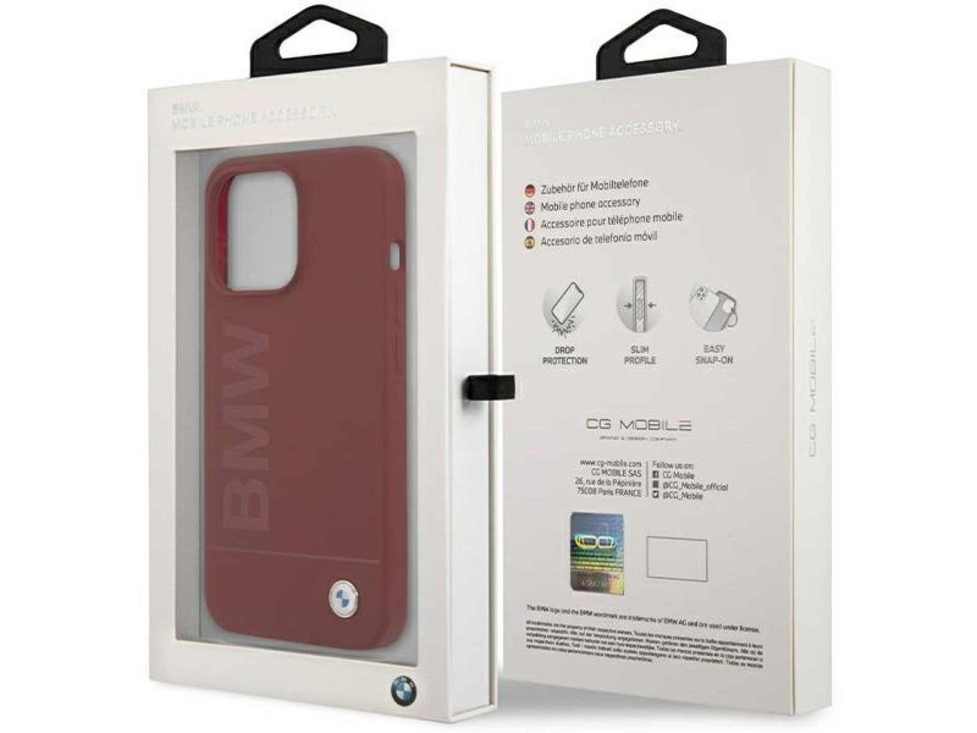 BMW Silicone Big Logo MagSafe case for iPhone 15 Pro - red