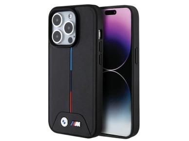 BMW Quilted Tricolor MagSafe case for iPhone 15 Pro - black BMW Quilted Tricolor MagSafe case for iPhone 15 Pro - black