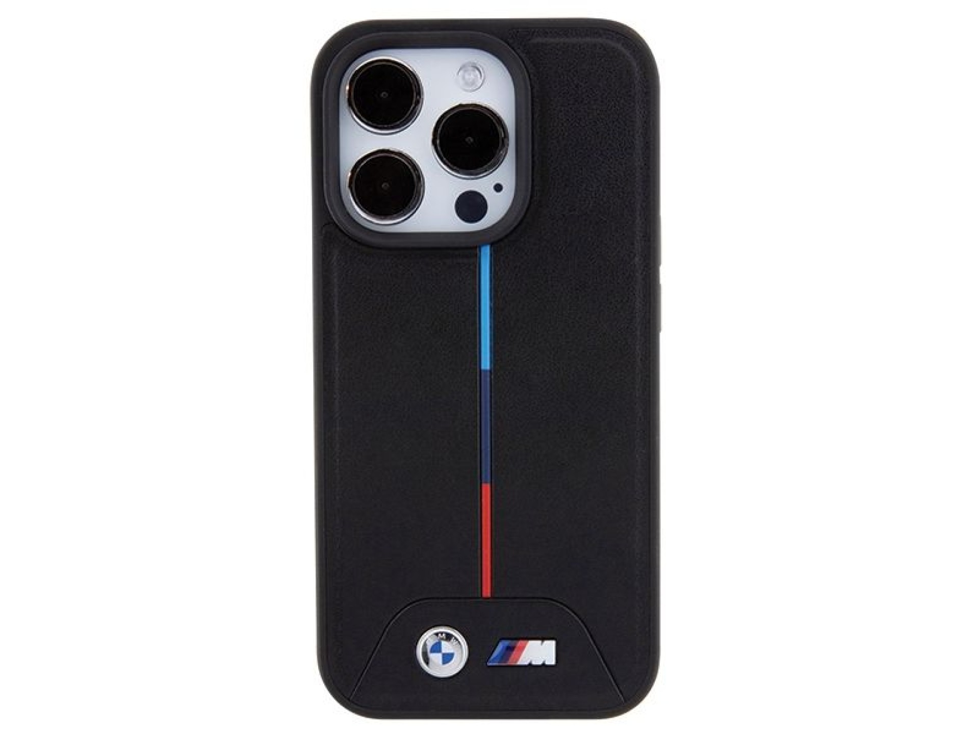 Capa MagSafe BMW Quilted Tricolor para iPhone 15 Pro - preta